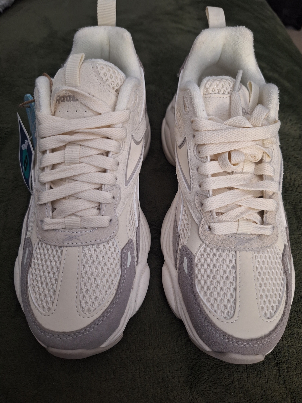 Women's Cream Mesh & Suede Trainer Sneakers - Reebok